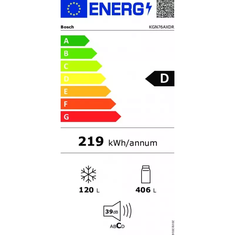 Bosch Serie 6 KGN76AXDR Frigo-congelatore combinato, libera installazione, 526 L, nero