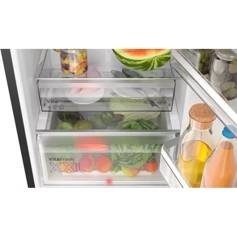 Bosch Serie 4 KGN39OXBT Frigo-congelatore combinato libera installazione 363 L nero