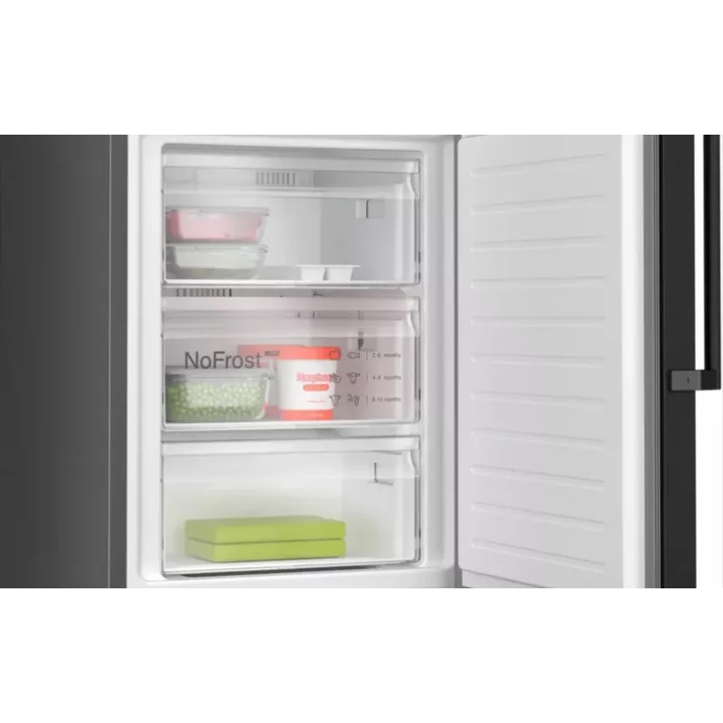 Bosch Serie 4 KGN39OXBT Frigo-congelatore combinato libera installazione 363 L nero