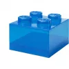 Scatola portautensili Room Copenhagen LEGO Storage Brick 4 Top Lid Glitter — blu/trasparente