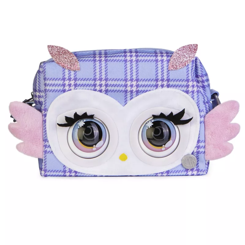 Purse Pets, Print Perfect Hoot Couture Owl, giocattolo interattivo e borsetta con oltre 30 suoni e reazioni, giocattolo per bambine dai 5 anni