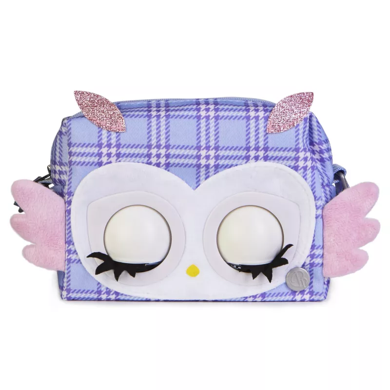 Purse Pets, Print Perfect Hoot Couture Owl, giocattolo interattivo e borsetta con oltre 30 suoni e reazioni, giocattolo per bambine dai 5 anni