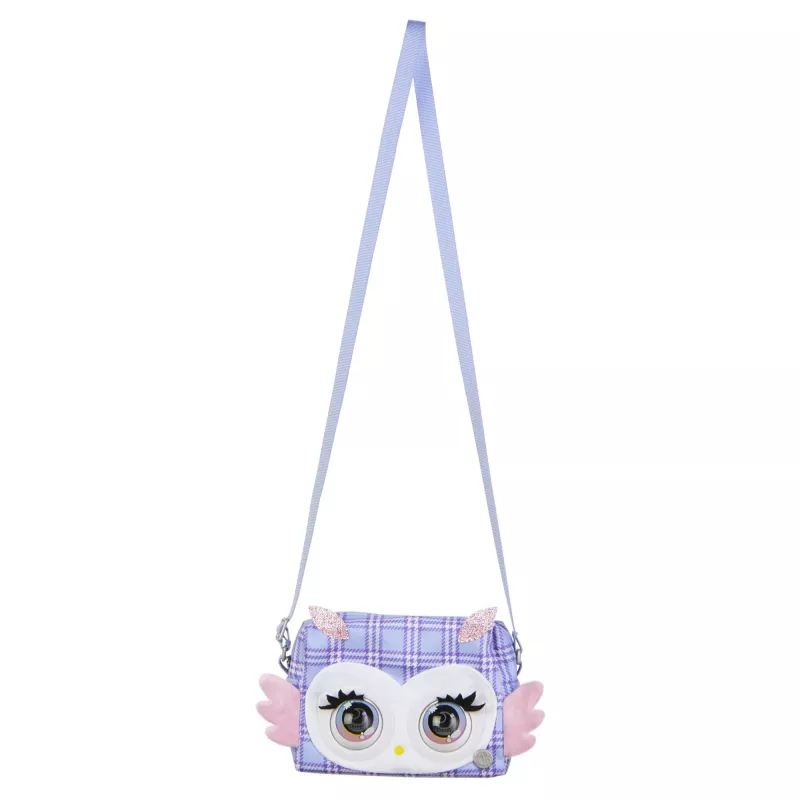 Purse Pets, Print Perfect Hoot Couture Owl, giocattolo interattivo e borsetta con oltre 30 suoni e reazioni, giocattolo per bambine dai 5 anni