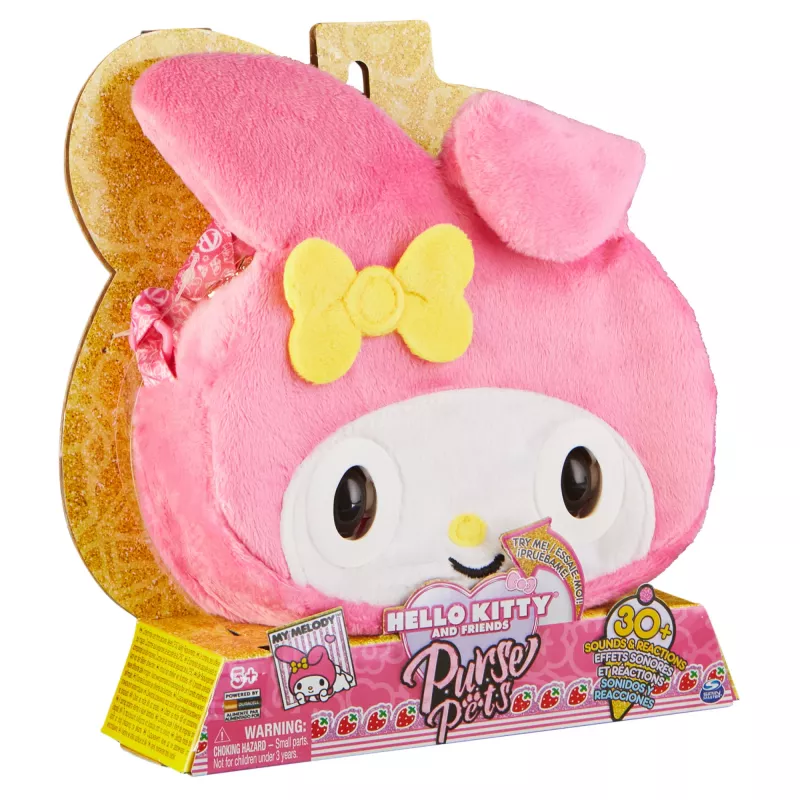 Purse Pets, Sanrio Hello Kitty and Friends, My Melody animale domestico giocattolo interattivo e borsetta con oltre 30 suoni e reazioni, giocattolo per bambine