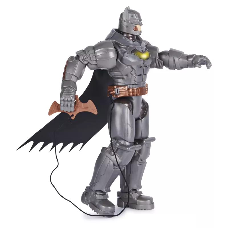 Spin Master Batman 30 cm Deluxe action figure con funzione colpo e lancio, 5 accessori, effetti luminosi e sonori, da 4 anni