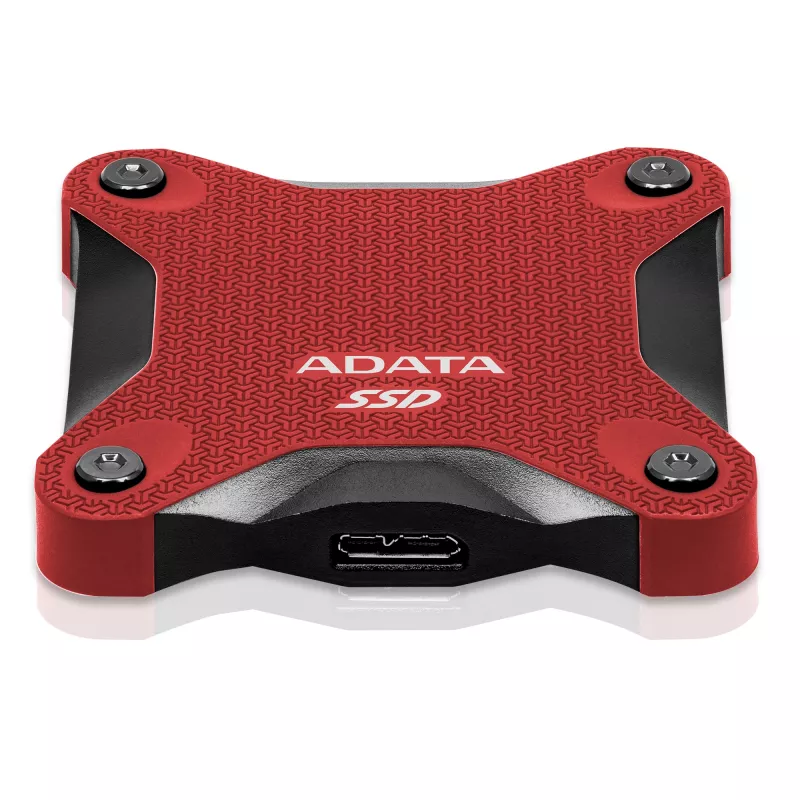 SSD esterno ADATA SD620 512 GB, USB 3.2 Gen 2 Micro-USB B, rosso, custodia in silicone