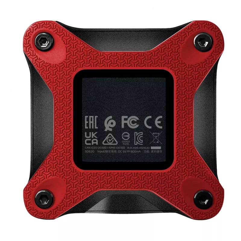 SSD esterno ADATA SD620 512 GB, USB 3.2 Gen 2 Micro-USB B, rosso, custodia in silicone