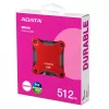 SSD esterno ADATA SD620 512 GB, USB 3.2 Gen 2 Micro-USB B, rosso, custodia in silicone