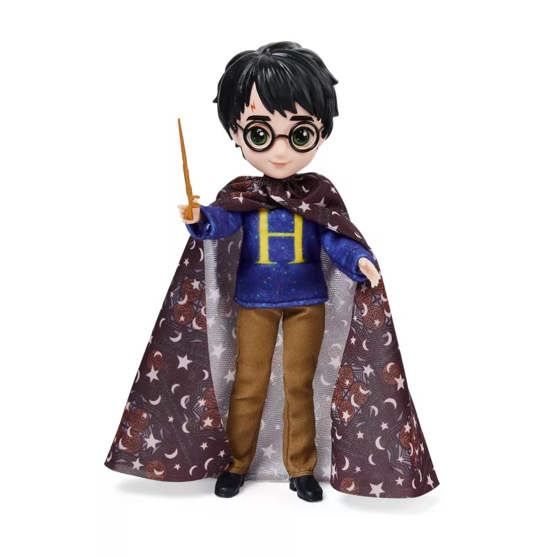 Wizarding World Harry Potter, set regalo bambola Harry Potter 8 inch con mantello mimetico e 5 accessori per bambole, giocattolo per bambini da 6 anni