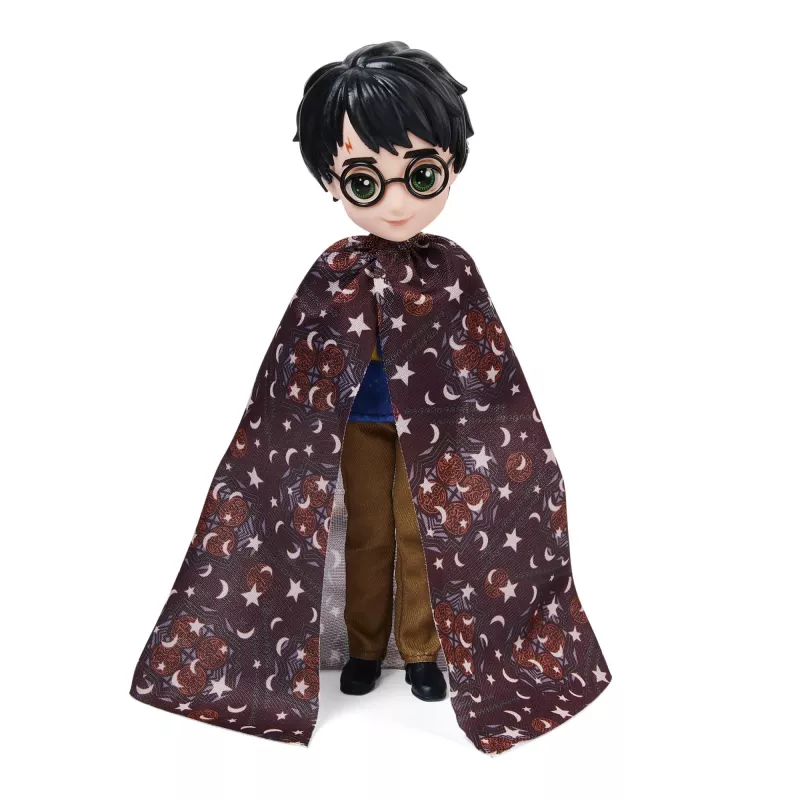 Wizarding World Harry Potter, set regalo bambola Harry Potter 8 inch con mantello mimetico e 5 accessori per bambole, giocattolo per bambini da 6 anni