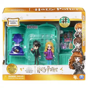 Wizarding World Harry Potter, Magical Minis negozio di dolciumi Honeydukes con 2 figure esclusive e 5 accessori, giocattolo per bambini da 6 anni