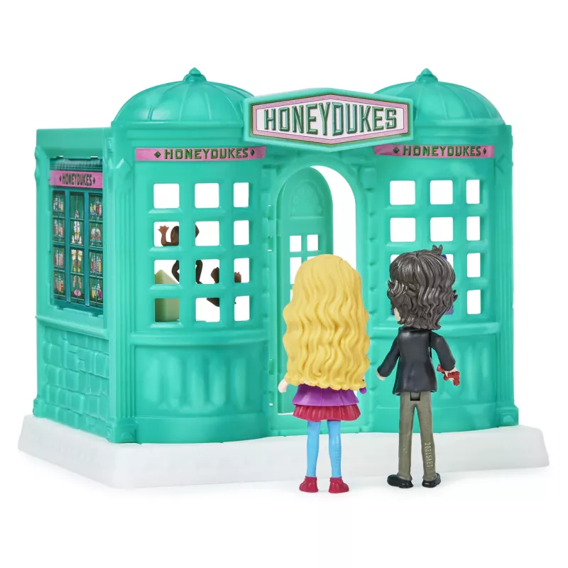 Wizarding World Harry Potter, Magical Minis negozio di dolciumi Honeydukes con 2 figure esclusive e 5 accessori, giocattolo per bambini da 6 anni