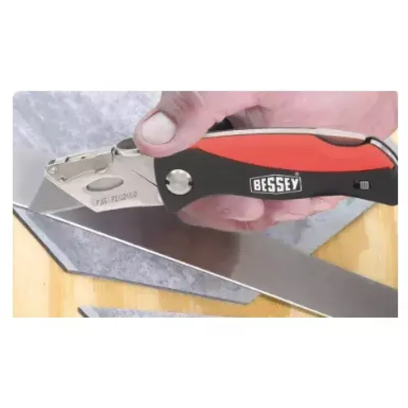 Bessey DBKPH-EU coltello multiuso pieghevole, impugnatura in ABS, nero/rosso