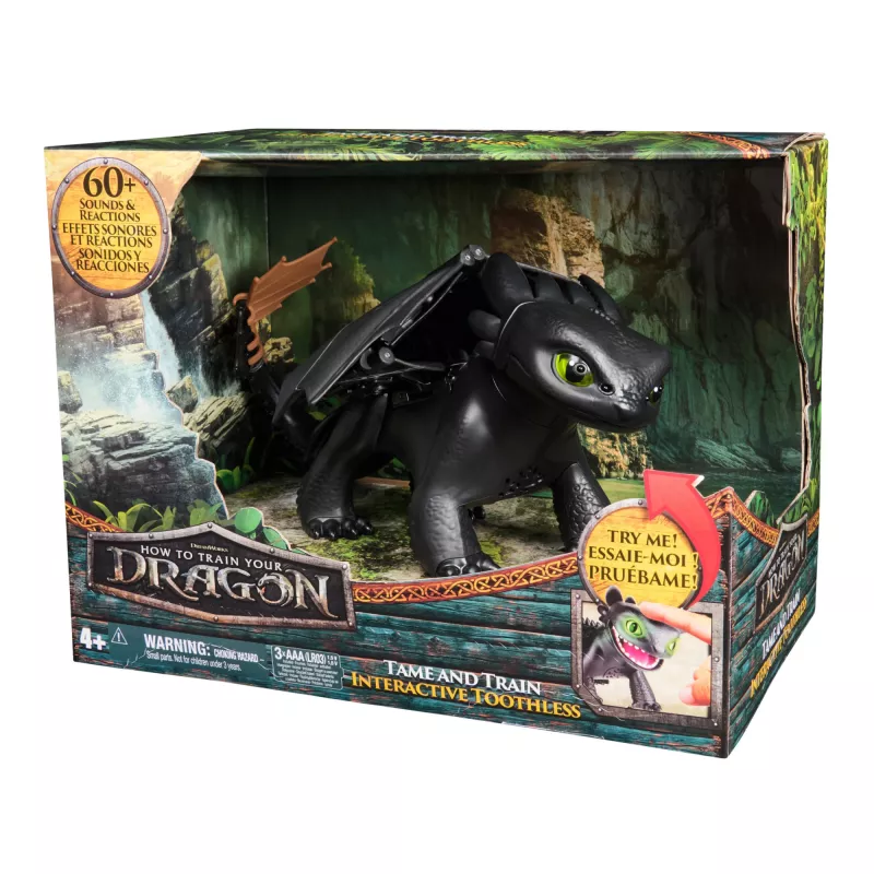 Figura interattiva del drago Sdentato con effetti luminosi e sonori — Spin Master Dragon Trainer
