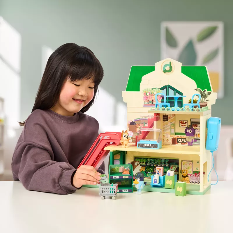 Set giocattolo Polesie MS18918 – Set della spesa a tema Bluey, con suono, batteria AAA, da 3 anni