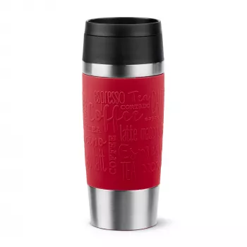 EMSA Travel Mug Classic N2020400 tazza da viaggio 360 ml nero, rosso, acciaio inox