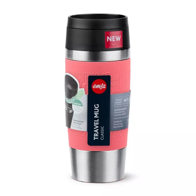 EMSA Travel Mug Classic 360 ml corallo tazza da viaggio in acciaio inox