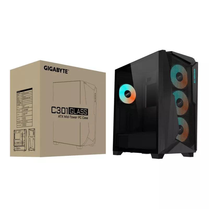 GIGABYTE C301 GLASS Midi Tower nero