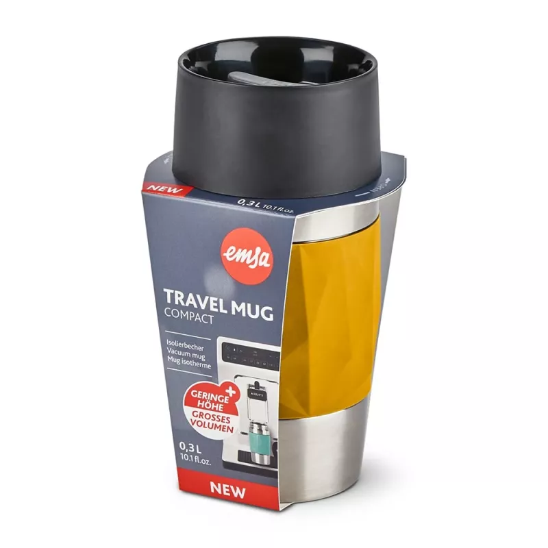 Travel Mug EMSA Compact 300 ml acciaio inox, giallo