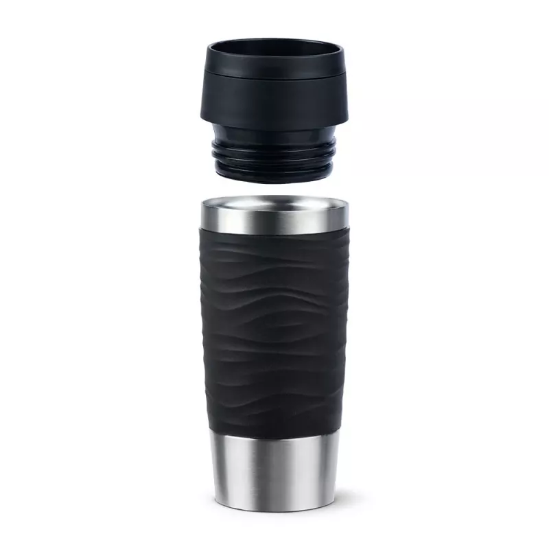 Travel Mug EMSA Waves 360 ml nero acciaio inox tazza da viaggio