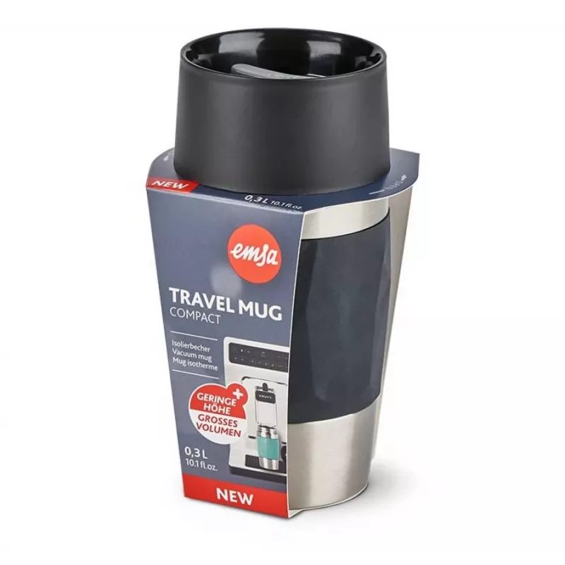 Tazza termica EMSA N21601 0,3 l, nera, acciaio inox