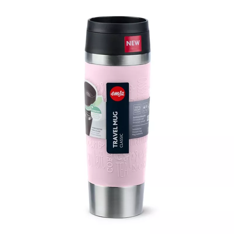 Travel Mug EMSA Classic Grande 500 ml rosa, acciaio inox