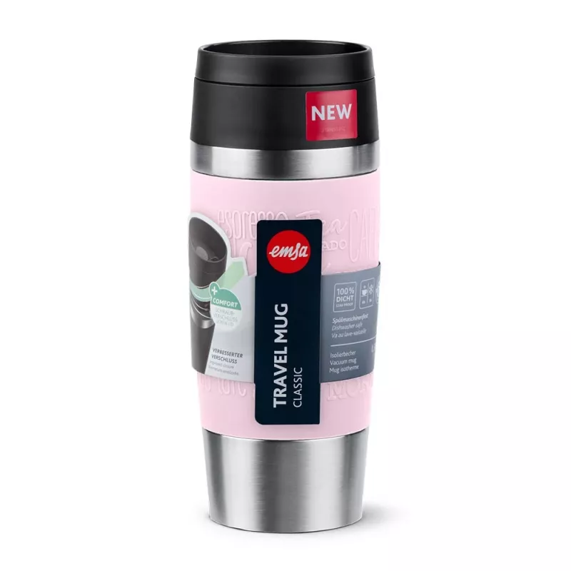 Travel Mug EMSA Classic 360 ml rosa acciaio inox tazza da viaggio