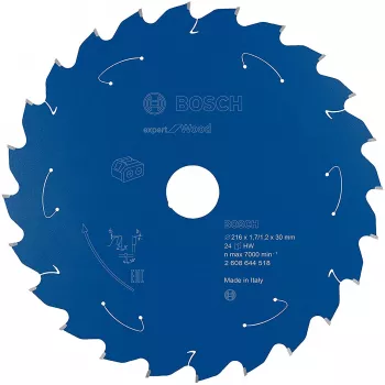 Bosch 2608644518 Expert for Wood lama per sega circolare, Ø 216 mm, 24 denti, foro da 30 mm