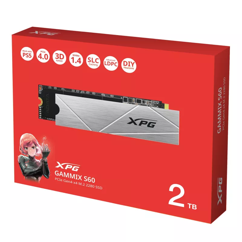 SSD ADATA 2 TB M.2 PCI Express 4.0 NVMe GAMMIX S60