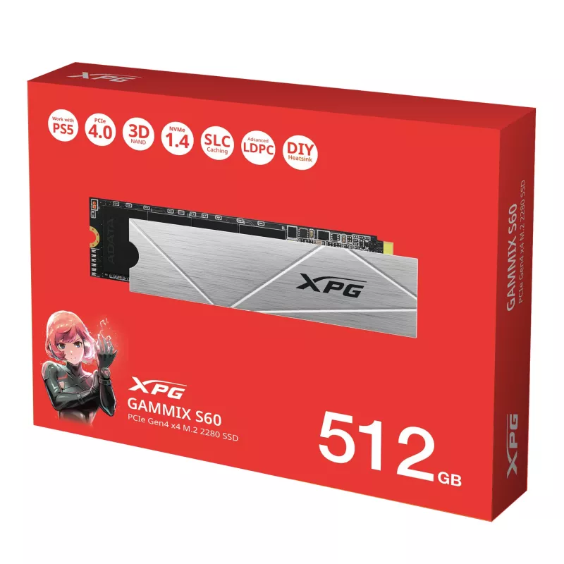 SSD ADATA 512 GB M.2 PCI Express 4.0 NVMe GAMMIX S60
