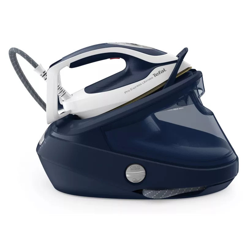 Tefal Pro Express Ultimate II GV9720 ferro da stiro con generatore di vapore, 3000 W, 1,2 l, piastra Durilium Airglide Autoclean Ultra Thin, blu/bianco