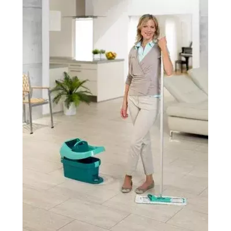 Secchio con sistema di strizzatura Leifheit 55076 — strizzatore ergonomico, grande capacità, verde