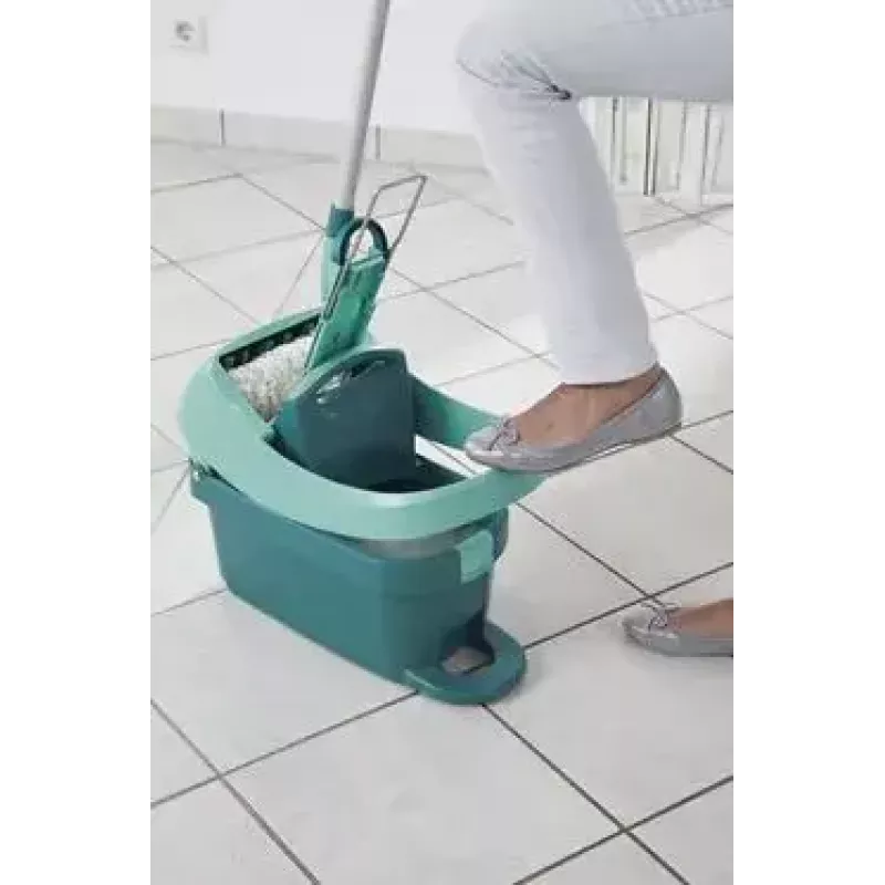 Secchio con sistema di strizzatura Leifheit 55076 — strizzatore ergonomico, grande capacità, verde