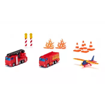 Set regalo Siku vigili del fuoco, camion dei pompieri, 3 anno/i, metallo, plastica, nero, arancione, rosso, bianco