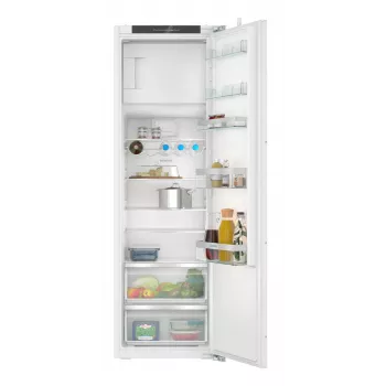 Frigorifero combinato da incasso Siemens iQ300 KI82LVFE0 — 280 L totali, 246 L vano frigo, 34 L vano congelatore in alto, bianco, apertura a destra