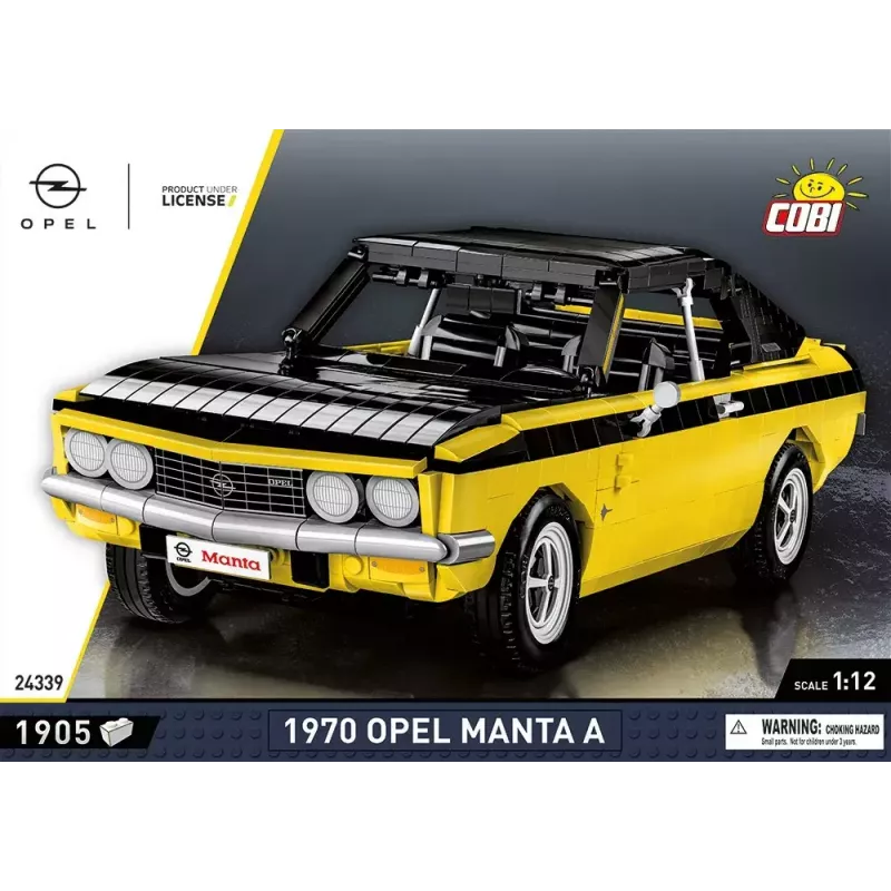 Giocattolo da costruzione Cobi Opel Manta A 1970 modello in scala 1:12, set di mattoncini