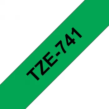 Nastro per etichettatura Brother TZE-741 nero su verde TZ