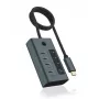 ICY BOX IB-HUB1454-C31 USB 3.2 Gen 1 (3.1 Gen 1) Type-C 10000 Mbit/s blu, grigio
