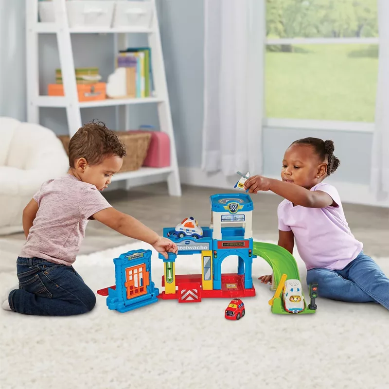 Set di gioco VTech Tut Tut Baby Flitzer Polizeistation 80-569904 con funzioni interattive e veicoli