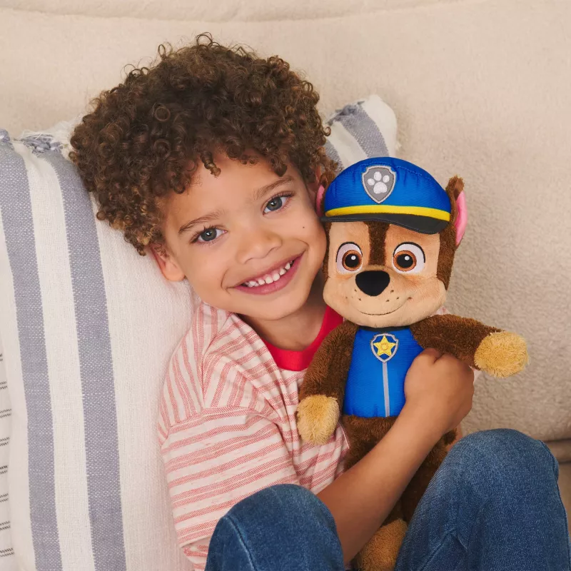 PAW Patrol GUND Official Chase Take Along Buddy peluche, peluche premium per bambini da 1 anno, blu/marrone, 33 cm