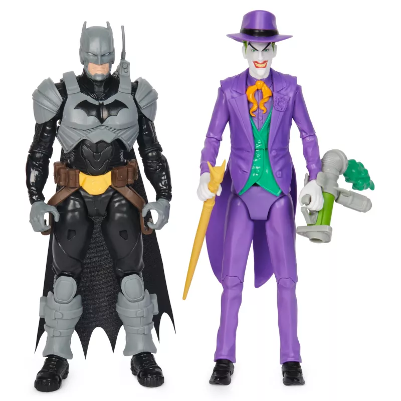 DC Comics, Batman Adventures, set action figure Batman vs The Joker, 2 figure, 12 accessori armatura, giocattolo supereroe da 30,5 cm per bambini e bambine