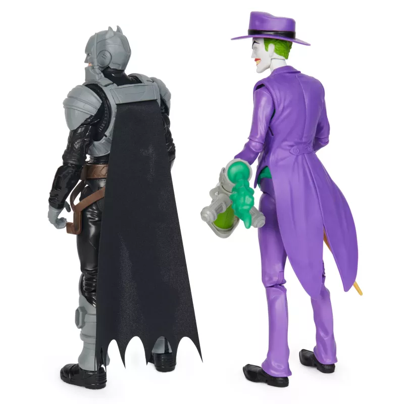 DC Comics, Batman Adventures, set action figure Batman vs The Joker, 2 figure, 12 accessori armatura, giocattolo supereroe da 30,5 cm per bambini e bambine