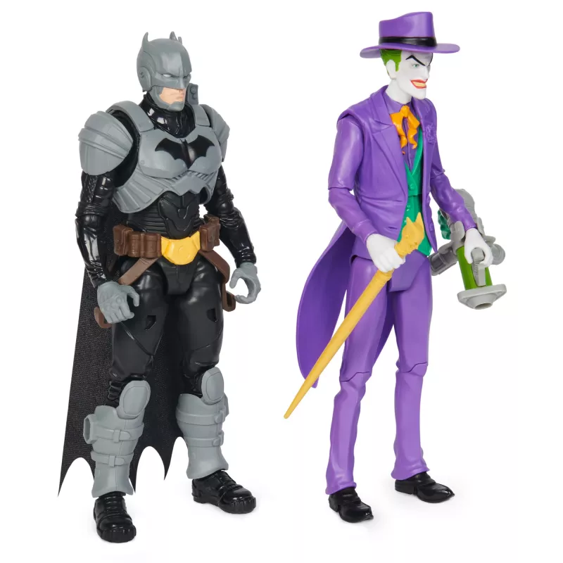 DC Comics, Batman Adventures, set action figure Batman vs The Joker, 2 figure, 12 accessori armatura, giocattolo supereroe da 30,5 cm per bambini e bambine