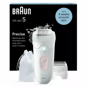 Epilatore Braun Silk-épil 5 5-030 28 pinzette rosa bianco