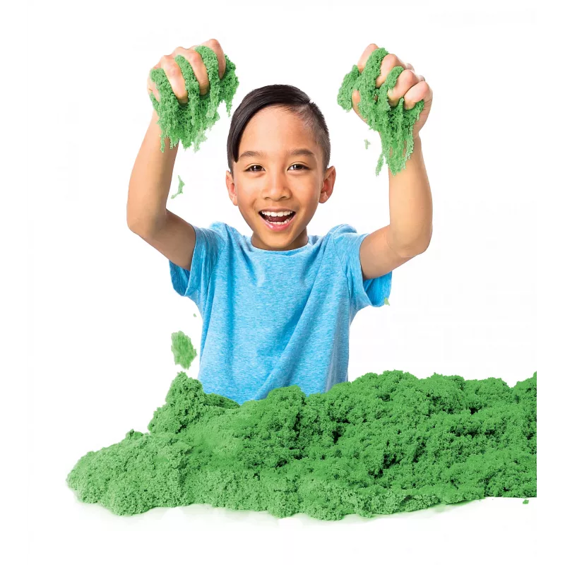 Kinetic Sand, 2 libbre di sabbia da gioco verde, giocattoli sensoriali modellabili per bambini, sacchetto richiudibile (la confezione può variare), per bambini dai 3 anni