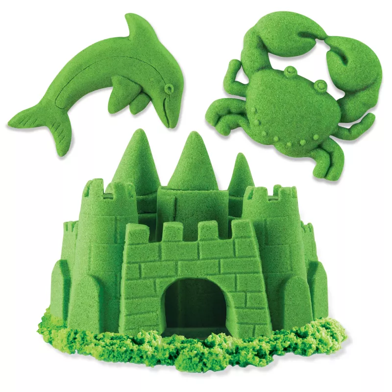 Kinetic Sand, 2 libbre di sabbia da gioco verde, giocattoli sensoriali modellabili per bambini, sacchetto richiudibile (la confezione può variare), per bambini dai 3 anni