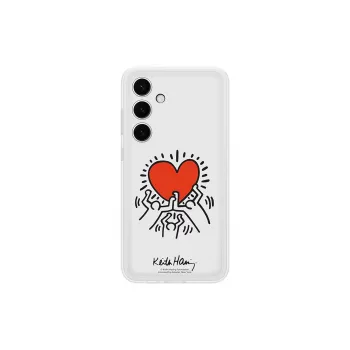 Custodia protettiva in TPU per Samsung Galaxy S24+ — Suit Case bianco, rosso trasparente, per 6,7 pollici