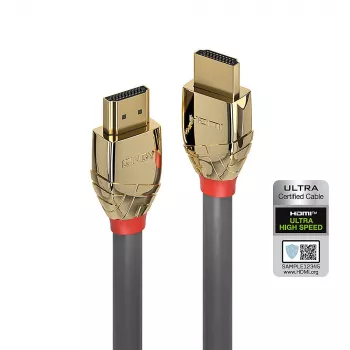 Cavo HDMI Ultra High Speed Lindy 2m, Gold Line, 2 m, HDMI Type-A (standard), HDMI Type-A (standard), 48 Gbit/s, grigio