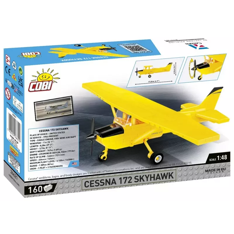 Giocattolo da costruzione Cobi Cessna 172 Skyhawk giallo modello 26621 – kit in scala