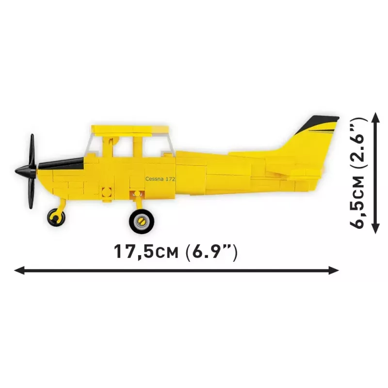 Giocattolo da costruzione Cobi Cessna 172 Skyhawk giallo modello 26621 – kit in scala